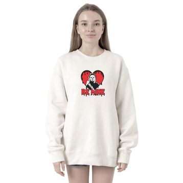 Tshirthane P20198S4871 Be Mine Michael Myer Beyaz Kadın Kapüşonlu Sweatshirt