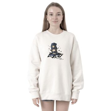 Tshirthane P20223S3594 Boogiepop Phantom Yin Yang Beyaz Kadın Kapüşonlu Sweatshirt