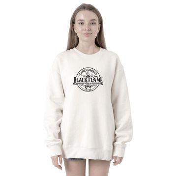 Tshirthane P20386S998 Candle Company Black Flame Beyaz Kadın Kapüşonlu Sweatshirt