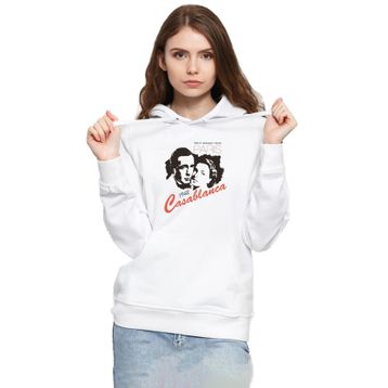 Tshirthane P20459S3445 Casablanca We'll Always Have Beyaz Kadın Kapüşonlu Sweatshirt
