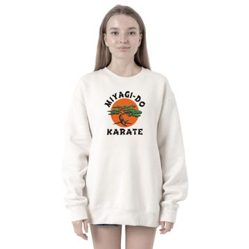 Tshirthane P20598S2035 Cobra Kai Miyagi Do Karate 2ip Kadın Beyaz Sweatshirt