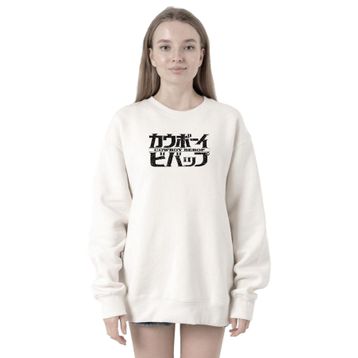 Tshirthane P20681S5721 Cowboy Bebop Retro Letter 2ip Kadın Beyaz Sweatshirt