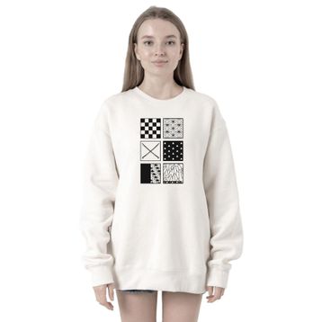 Tshirthane P20824S5332 Demon Slayer Anime Patterns 2ip Kadın Beyaz Sweatshirt