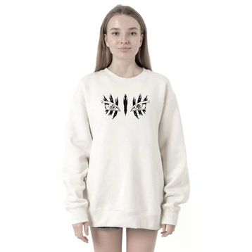 Tshirthane P20896S1876 Demon Slayer Anime Upper Moon Demon Eyes 2ip Kadın Beyaz Sweatshirt