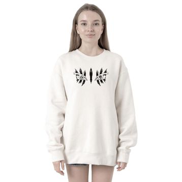 Tshirthane P20896S1876 Demon Slayer Anime Upper Moon Demon Eyes 2ip Kadın Beyaz Sweatshirt