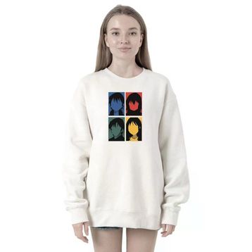 Tshirthane P21011S5157 Erased Anime All Main Character Minimal Colorful Art 2ip Kadın Beyaz Sweatshirt