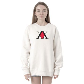 Tshirthane P21529S1537 Hunter x Hunter Anime Logo 2ip Kadın Beyaz Sweatshirt