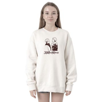 Tshirthane P21684S3570 Jujutsu Kaisen Anime Long 2ip Kadın Beyaz Sweatshirt