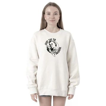 Tshirthane P21778S4836 Just The Tip I Promise Halloween 2ip Kadın Beyaz Sweatshirt