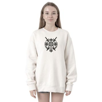 Tshirthane P21954S4806 Monogatari Anime Episode Clan Symbol 2ip Kadın Beyaz Sweatshirt