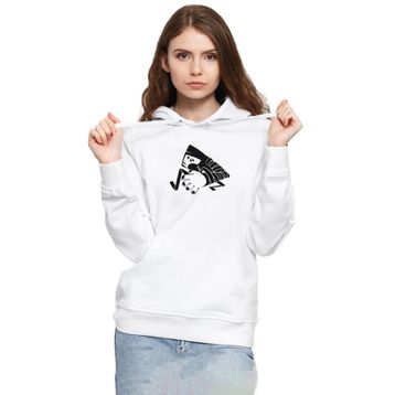 Tshirthane P22034S2475 Monogatari Anime Suruga Monkey Symbol 3ip Kapşonlu Kadın Beyaz Sweatshirt