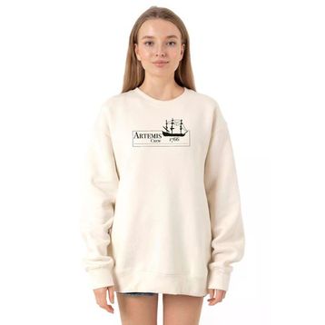 Tshirthane P22365S5002 Ekru Kadın Sweatshirt
