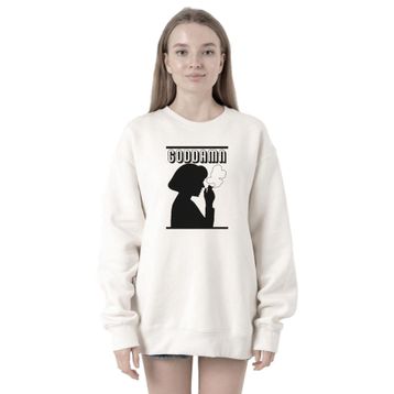 Tshirthane P22570S9879 Pulp Fiction Mia Wallace Goddamn Beyaz 2ip Kadın Sweatshirt