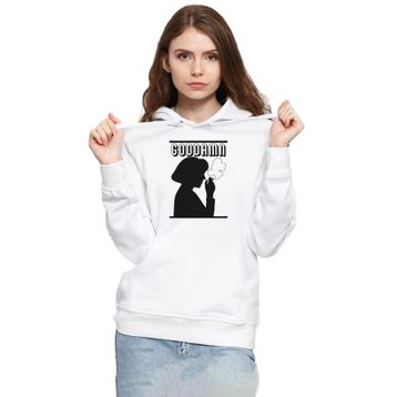 Tshirthane P22575S2272 Pulp Fiction Mia Wallace Goddamn Beyaz 3ip Kapüşonlu Kadın Sweatshirt