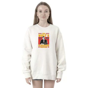 Tshirthane P22586S6825 Pulp Fiction the Wolf's Cleaning Services Beyaz 2ip Kadın Sweatshirt