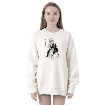 Tshirthane P22698S471 Rurouni Kenshin Poster Japan Beyaz 2ip Kadın Sweatshirt