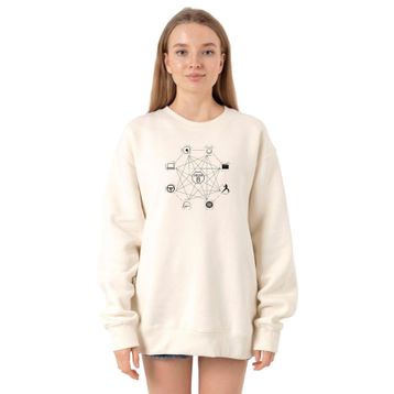 Tshirthane P22769S1346 Ekru Kadın Sweatshirt