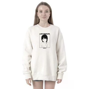 Tshirthane P22796S1549 Serial Experiments Anime Lain Poster Beyaz 2ip Kadın Sweatshirt