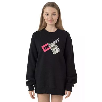 Tshirthane P22826S1011 Siyah Kadın Sweatshirt