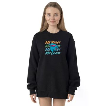 Tshirthane P22847S3812 Siyah Kadın Sweatshirt