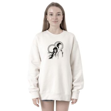 Tshirthane P23011S239 Steins Gate Okabe and Kurisu Beyaz 2ip Kadın Sweatshirt