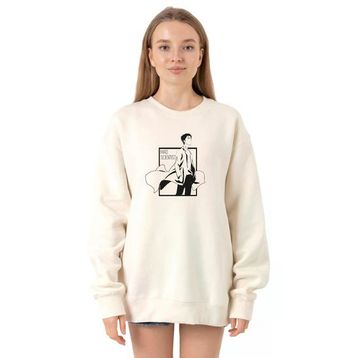 Tshirthane P23031S3037 Steins Gate Rintarou Mad Scientist Ekru 2ip Kadın Sweatshirt