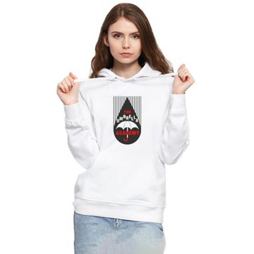 Tshirthane P23272S2708 The Umbrella Academy Rain Logo 3ip Kapşonlu Kadın Beyaz Sweatshirt