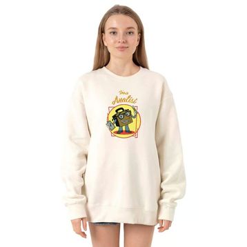 Tshirthane P23291S9472 Ekru Kadın Sweatshirt
