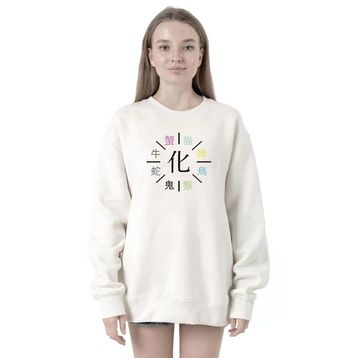 Tshirthane P23655S7831 Monogatari Anime Apparitions 2ip Kadın Beyaz Sweatshirt