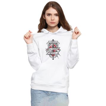 Tshirthane P23678S283 The Walking Dead Negan Lucille 3ip Kapşonlu Kadın Beyaz Sweatshirt
