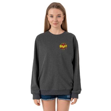 Tshirthane P23727S6271 Füme Kadın Sweatshirt