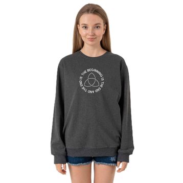Tshirthane P24082S2153 Füme Kadın Sweatshirt