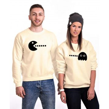 Tshirthane Pacman 2'li Sevgili Sweatshirt