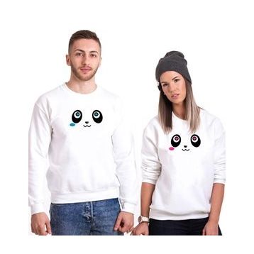 Tshirthane Panda Gözler 2'li Sevgili Sweatshirt
