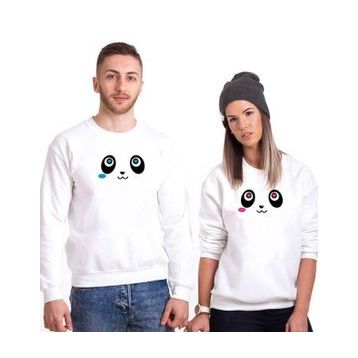 Tshirthane Panda Gözler 2'li Sevgili Sweatshirt
