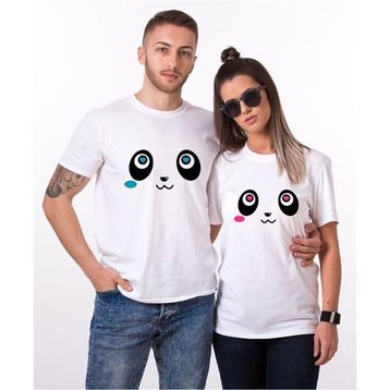 Tshirthane Panda Gözler 2'li Sevgili T-shirt