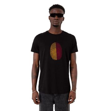 Tshirthane Parmak İzi Sarı Kırmızı Siyah Erkek T-shirt