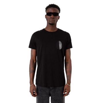 Tshirthane Parmak İzi Siyah Beyaz Siyah Erkek T-shirt