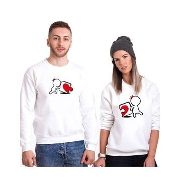 Tshirthane Puzzle Heart 2'li Sevgili T-shirt