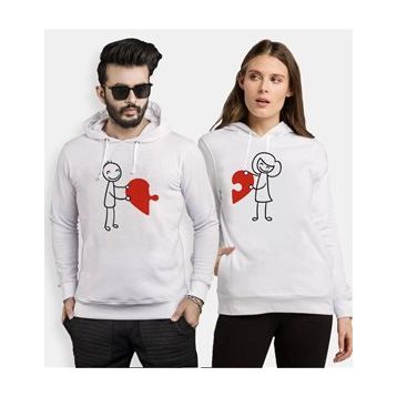 Tshirthane Puzzle Heart 2'li Sevgili T-shirt