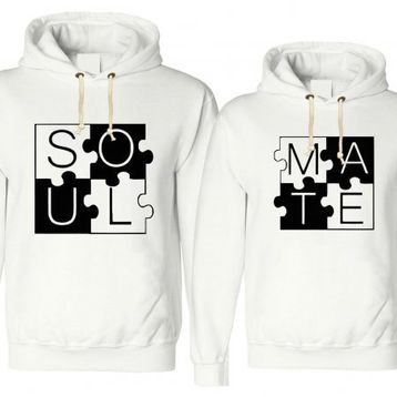 Tshirthane Puzzle Soul Mate 2'li Sevgili Sweatshirt