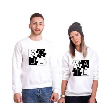Tshirthane Puzzle Soul Mate 2'li Sevgili Sweatshirt