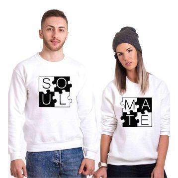 Tshirthane Puzzle Soul Mate 2'li Sevgili Sweatshirt