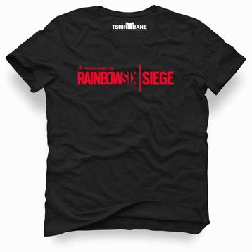Tshirthane Rainbow 6 Siege Siyah Erkek T-shirt