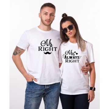 Tshirthane Right Always 2'li Sevgili T-shirt