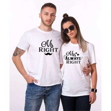 Tshirthane Right Always 2'li Sevgili T-shirt