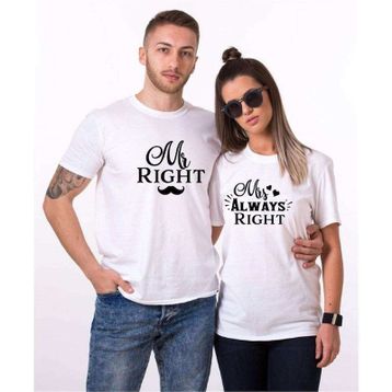 Tshirthane Right Always 2'li Sevgili T-shirt