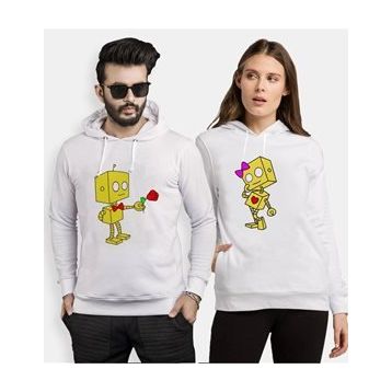 Tshirthane Romantik Robot 2'li Sevgili Sweatshirt