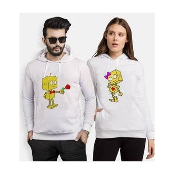 Tshirthane Romantik Robot 2'li Sevgili Sweatshirt