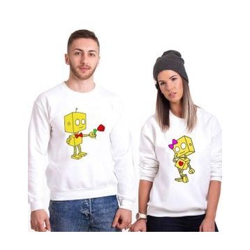 Tshirthane Romantik Robot 2'li Sevgili Sweatshirt